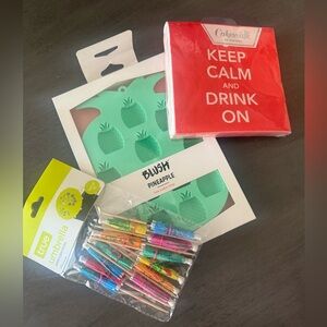 Ice Cube Mold, Napkins, and Drink Toppers